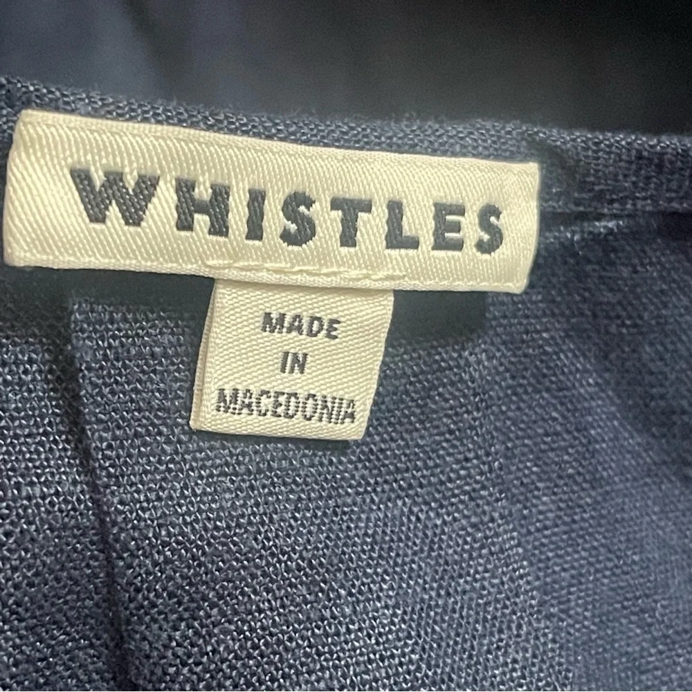 Whistles Etta Cropped 100% Linen Jumpsuit Size 8 - Picture 10 of 10